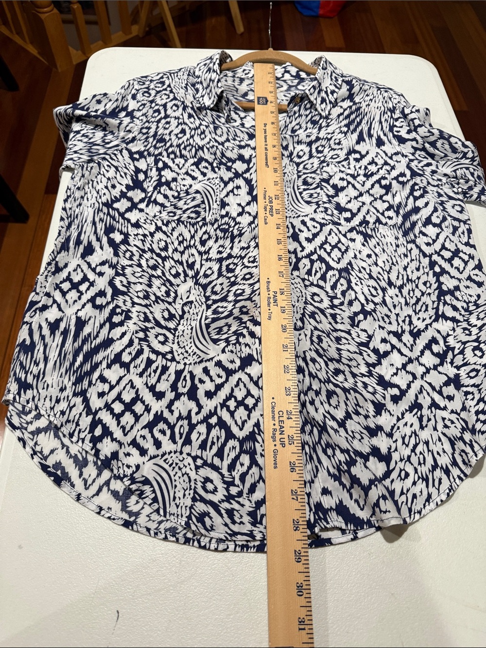 Lilly Pulitzer Navy & White Ikat Print Button-Down Shirt Casual Office Preppy L - Picture 11 of 12